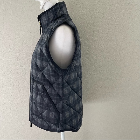 J. Crew Factory Vest Quilted Puffer Gray Black Plaid Sleeveless Jacket Sz Small - Picture 5 of 8